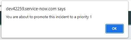 Browser alert example