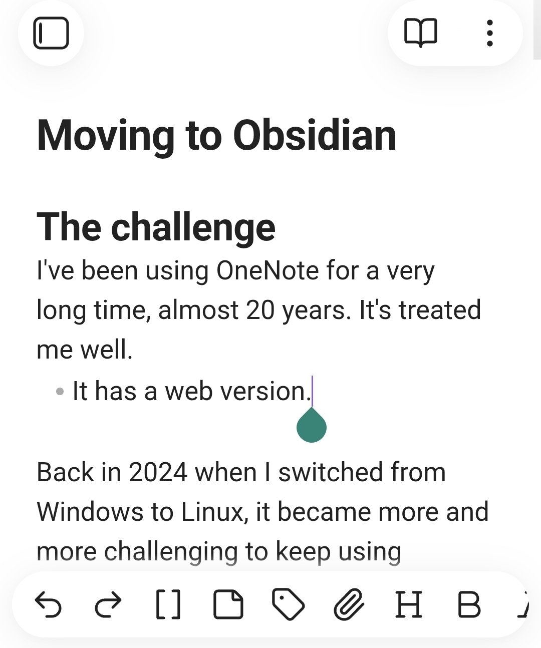 Obsidian editor